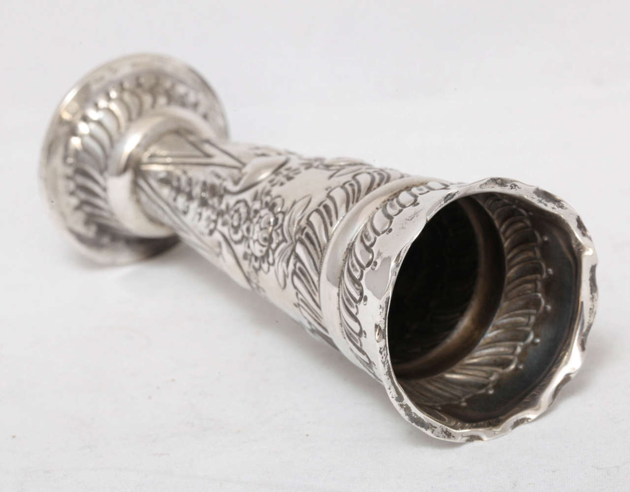 Victorian Sterling Silver Bud Vase In Excellent Condition In New York, NY