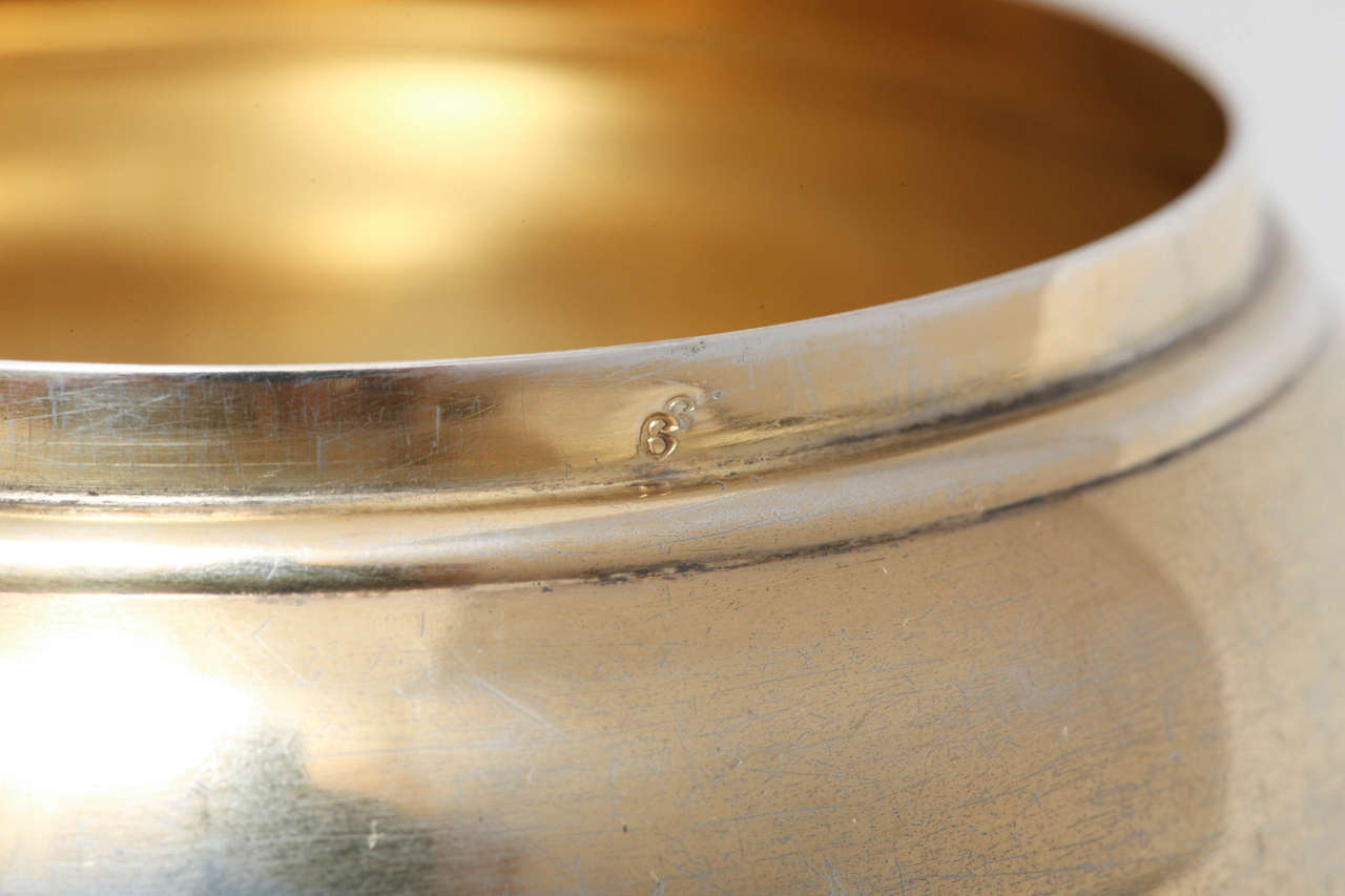 Unusual Victorian All Sterling Silver Gilt Dresser or Trinkets Jar For