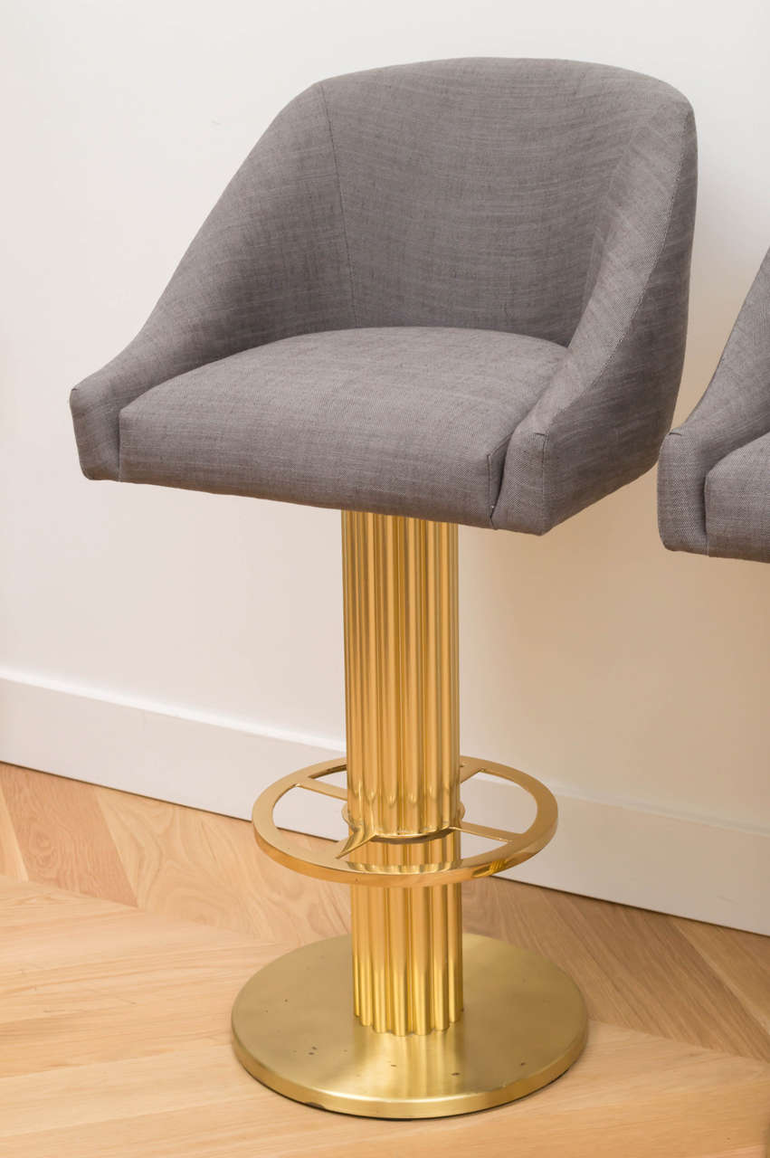Design for Leisure Brass Barstools In Excellent Condition In San Francisco, CA