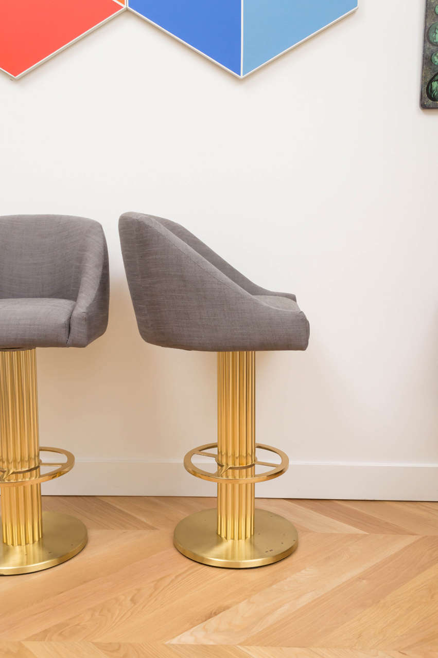 Late 20th Century Design for Leisure Brass Barstools