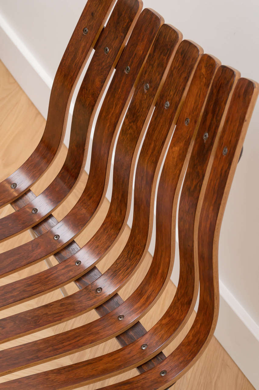 Norwegian Set of Four Hans Brattrud Rosewood Chairs For Sale