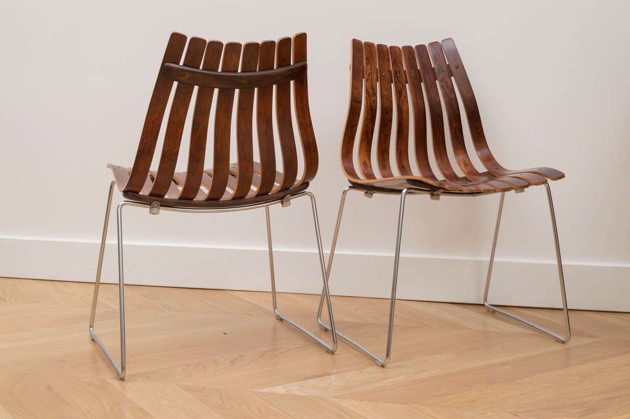Set of Four Hans Brattrud Rosewood Chairs For Sale 1