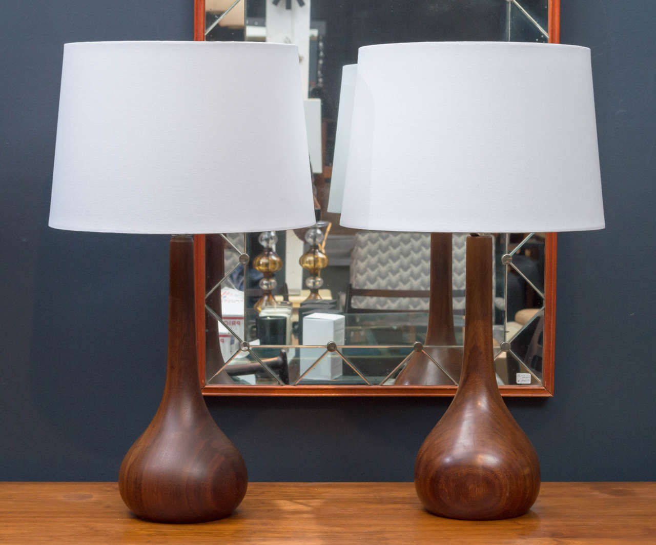 Organic modern solid wood table lamp, simple and sleek. One available only