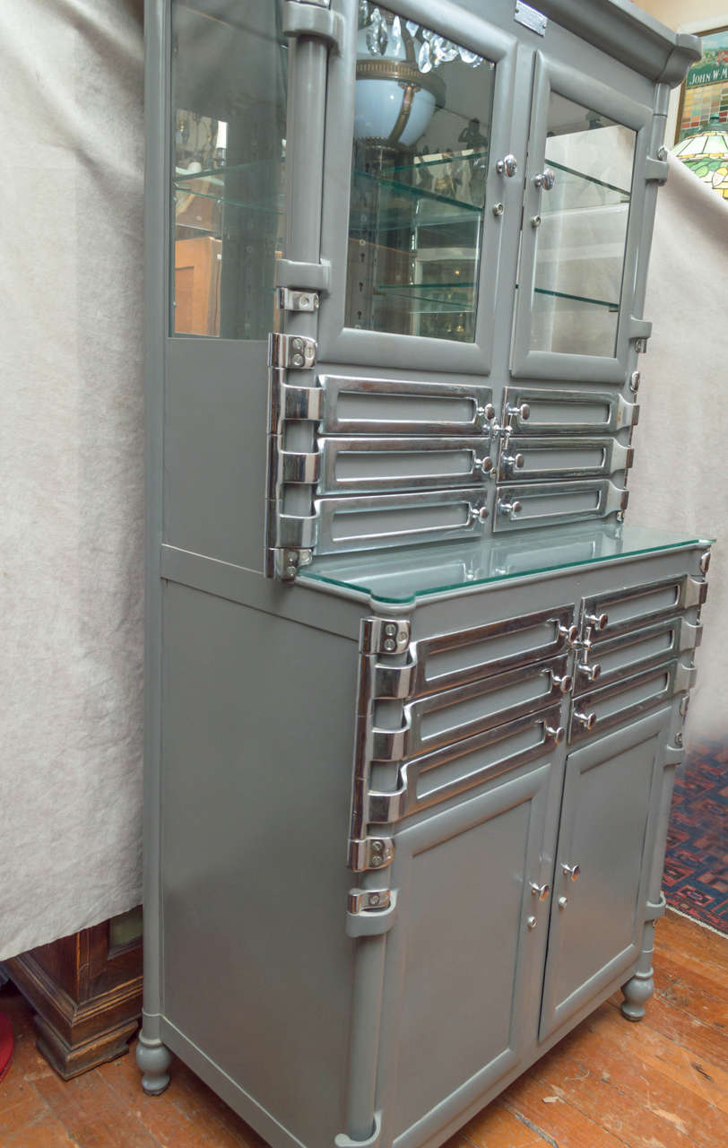 20th Century Exceptional Metal Dental Cabinet, Signed by Lee Smith and Son Pittsburg U.S.A