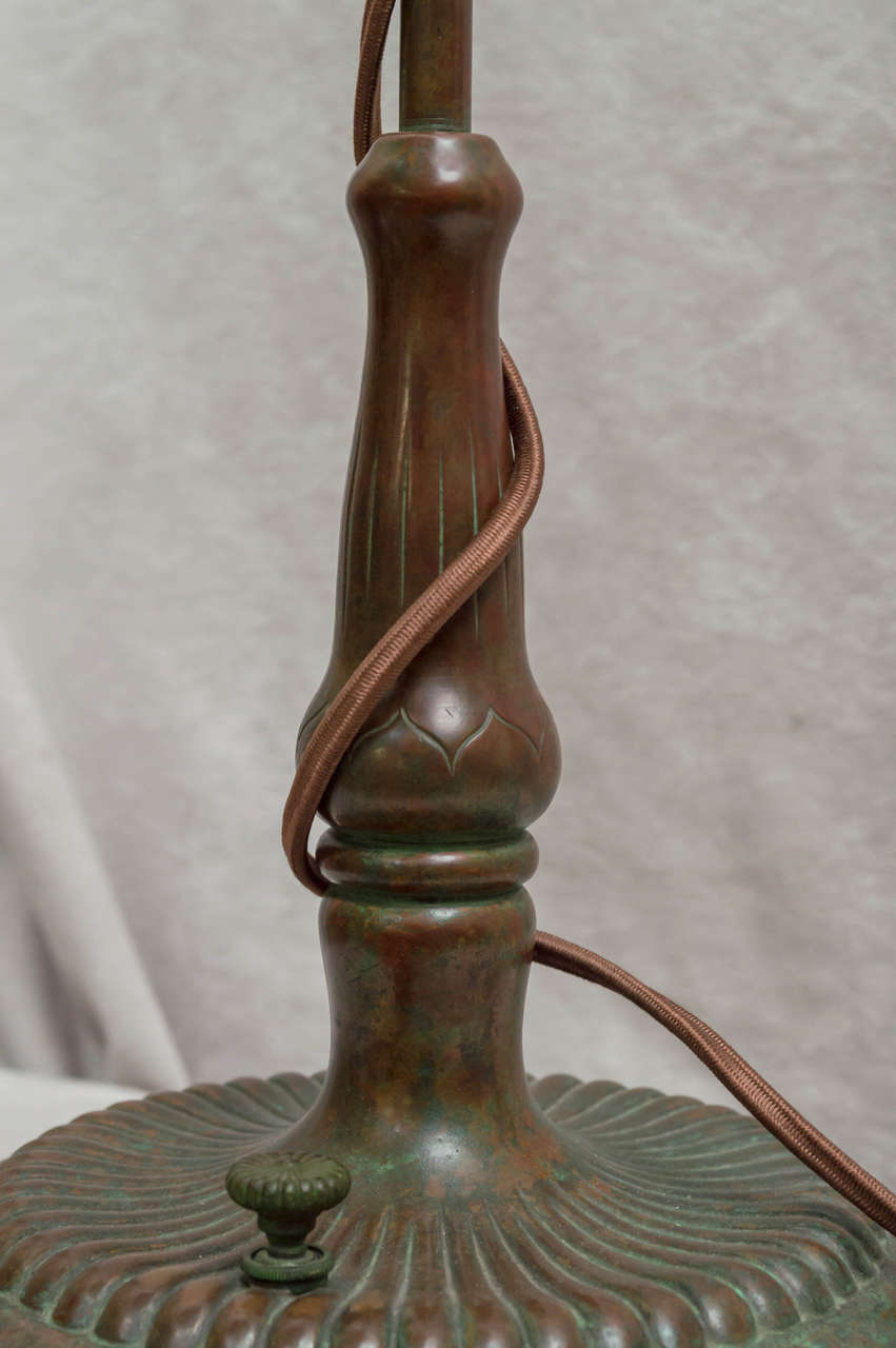 Bronze Tiffany Studios Desk Lamp with Original Glass Shade