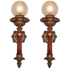 Pair of Fabulous Sconces, Late Victorian