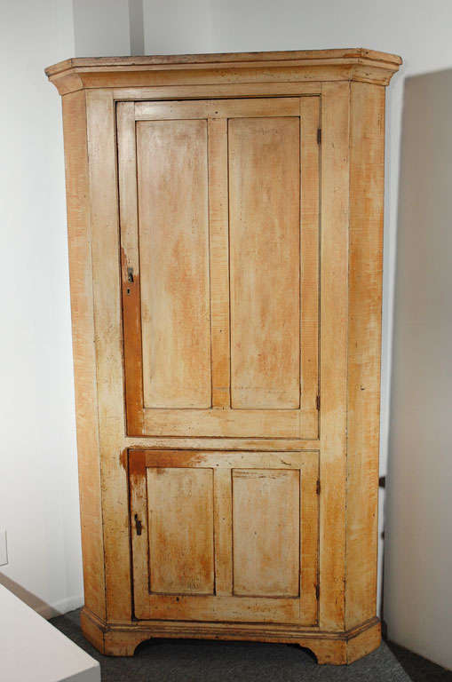 Fantastic Pennsylvania 19thc  Original Painted Corner Cupboard