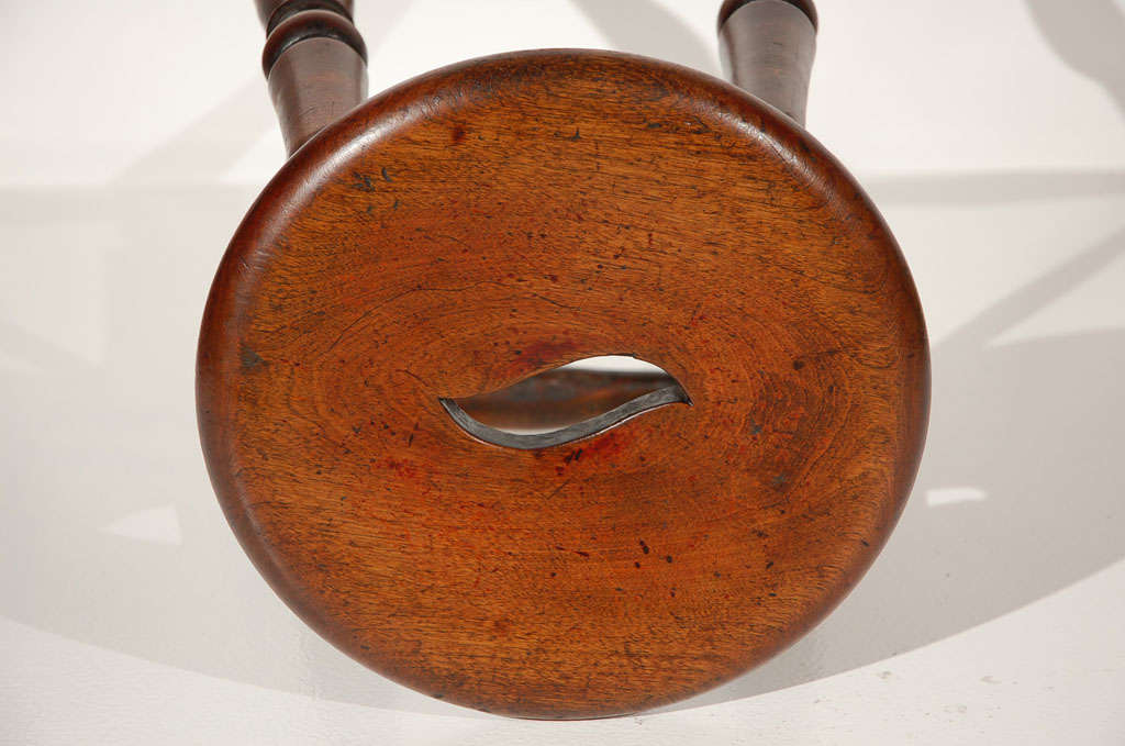 18th Century and Earlier 18th Century Walnut Stool with Original Old Surface from New England