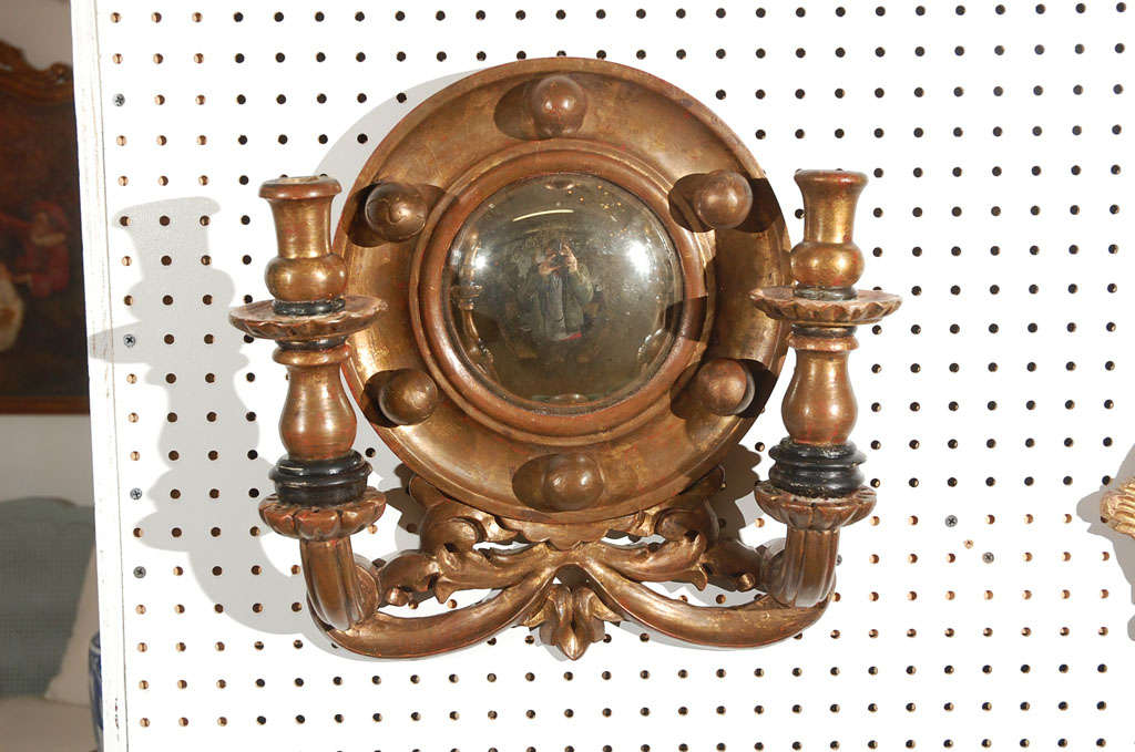 Antique Bullseye Mirror Sconces