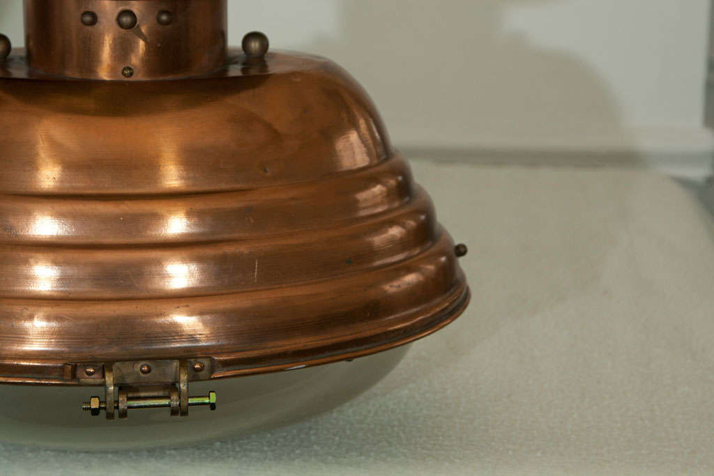English Copper  Ship's  Hanging  Chart  Light