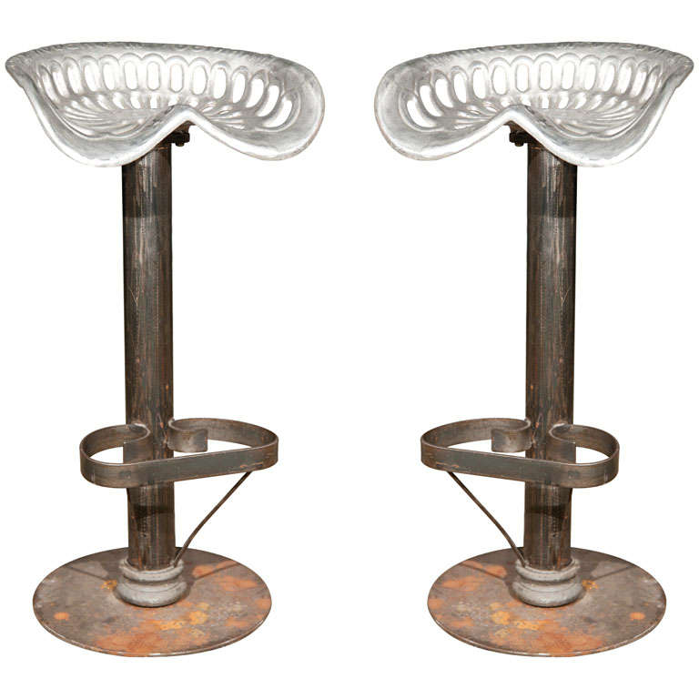 Pair Tractor Seat Bar Stools at 1stDibs