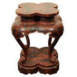 Chinese Qing Dynasty Lacquered Low Table with Quatrefoil Top