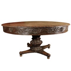 19th Century Ceylonese Carved Rosewood Center Table