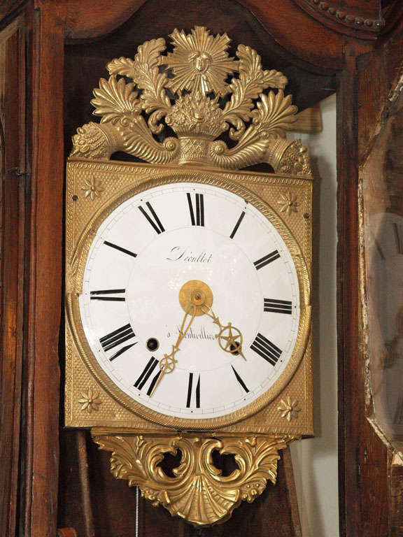 Antique French Provincial Walnut Grandfather Clock at 1stDibs