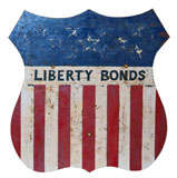 Antique Purely Patriotic WWI  Pacific Railways "Liberty Bond" Sign