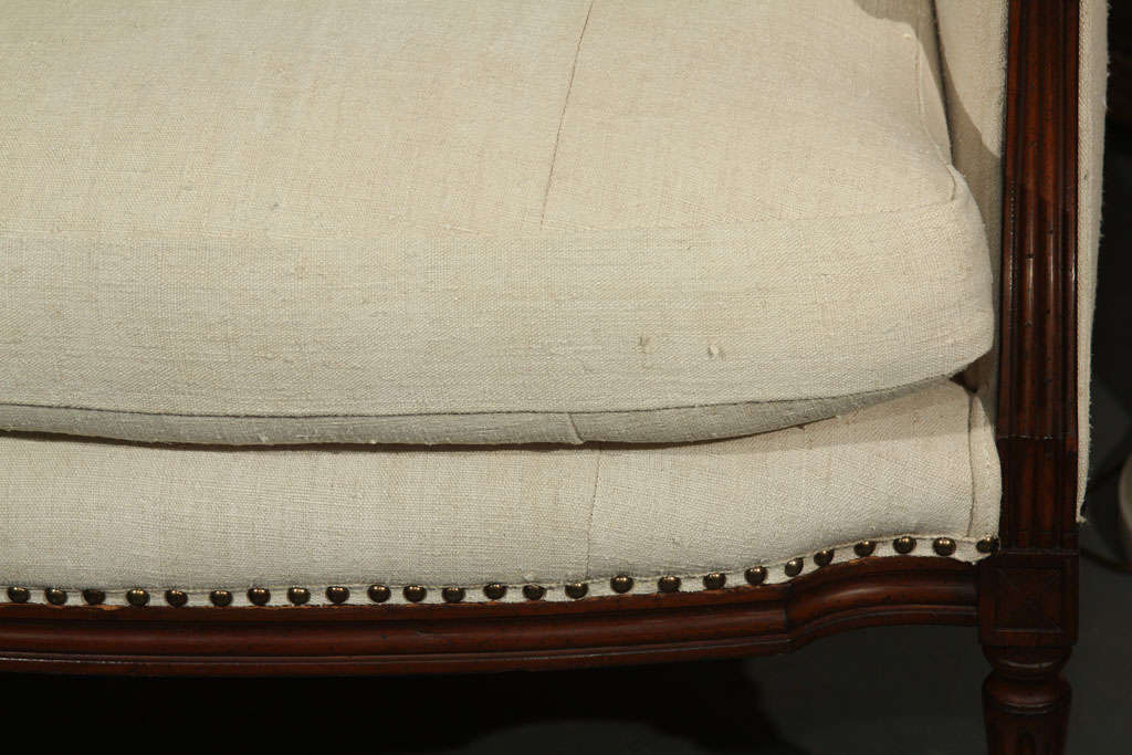 Unknown French Linen Loveseat For Sale