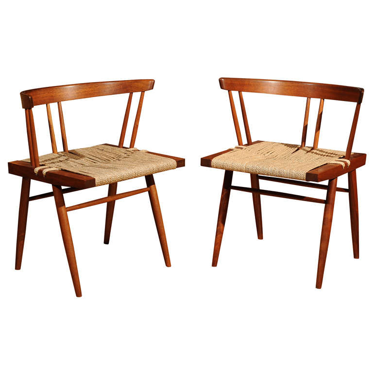 George Nakashima - Grass Seat Chair, pair