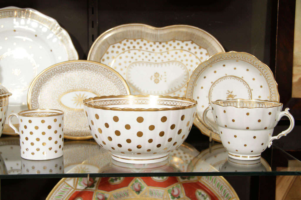 English A Collection of White & Gilt 18th and Early 19th Century Porcelains