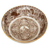 A Staffordshire Brown Transferware Pearlware Punch Bowl