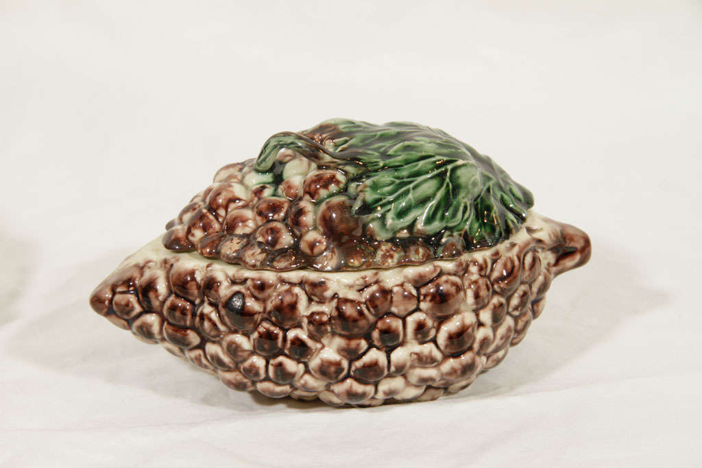 A Pair of 18th Century Wedgwood Creamware Boxes Formed as a Bunch of Grapes