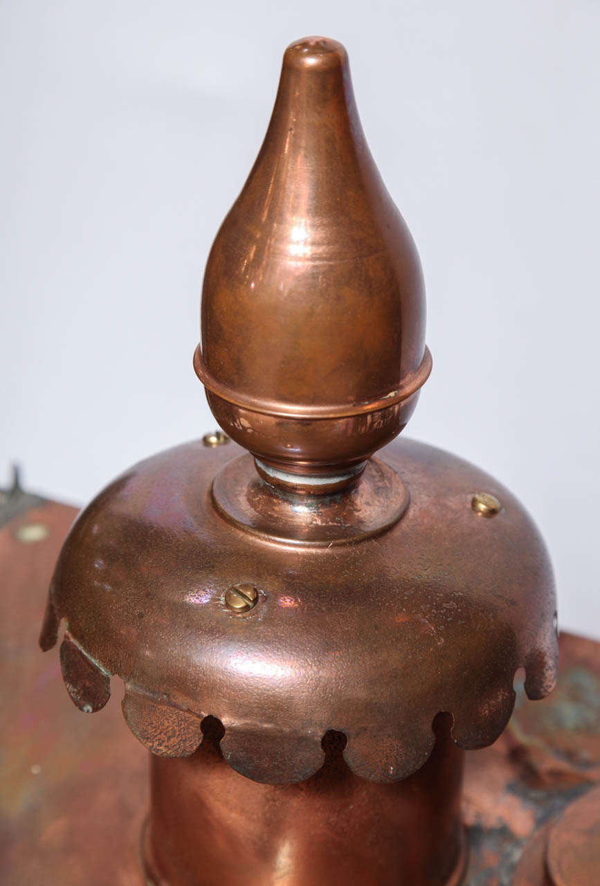 Bow Fronted Copper Wall Lantern For Sale 2