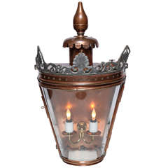 Bow Fronted Copper Wall Lantern 3
