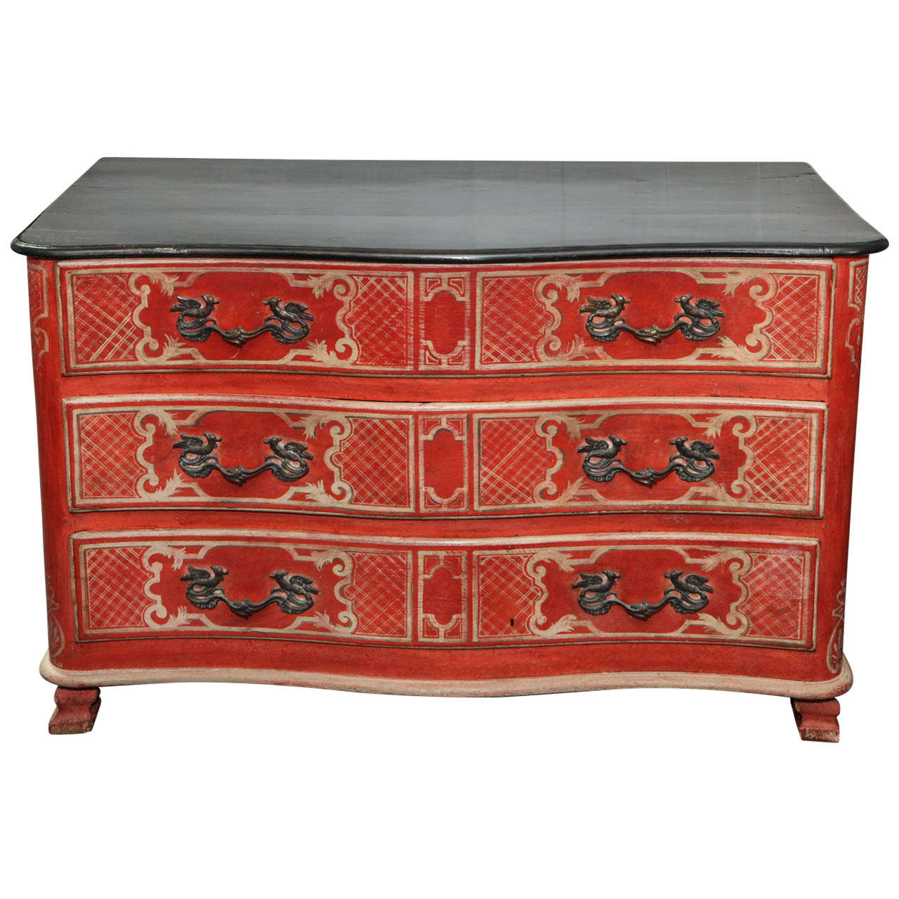 19th Century, Hand Painted, French Commode