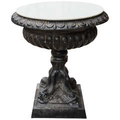 Vintage Cast Metal Garden Urn Table
