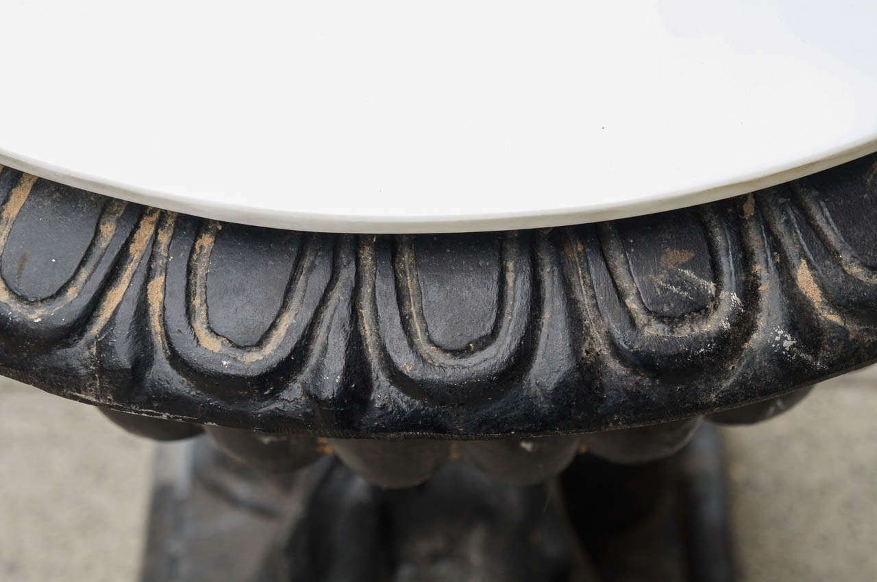 Unknown Vintage Cast Metal Garden Urn Table