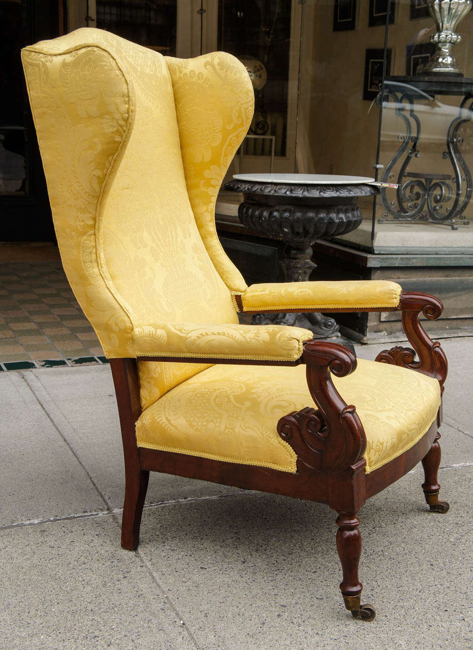 American Very Fine Classical Early-19th Century Boston Lolling Chair