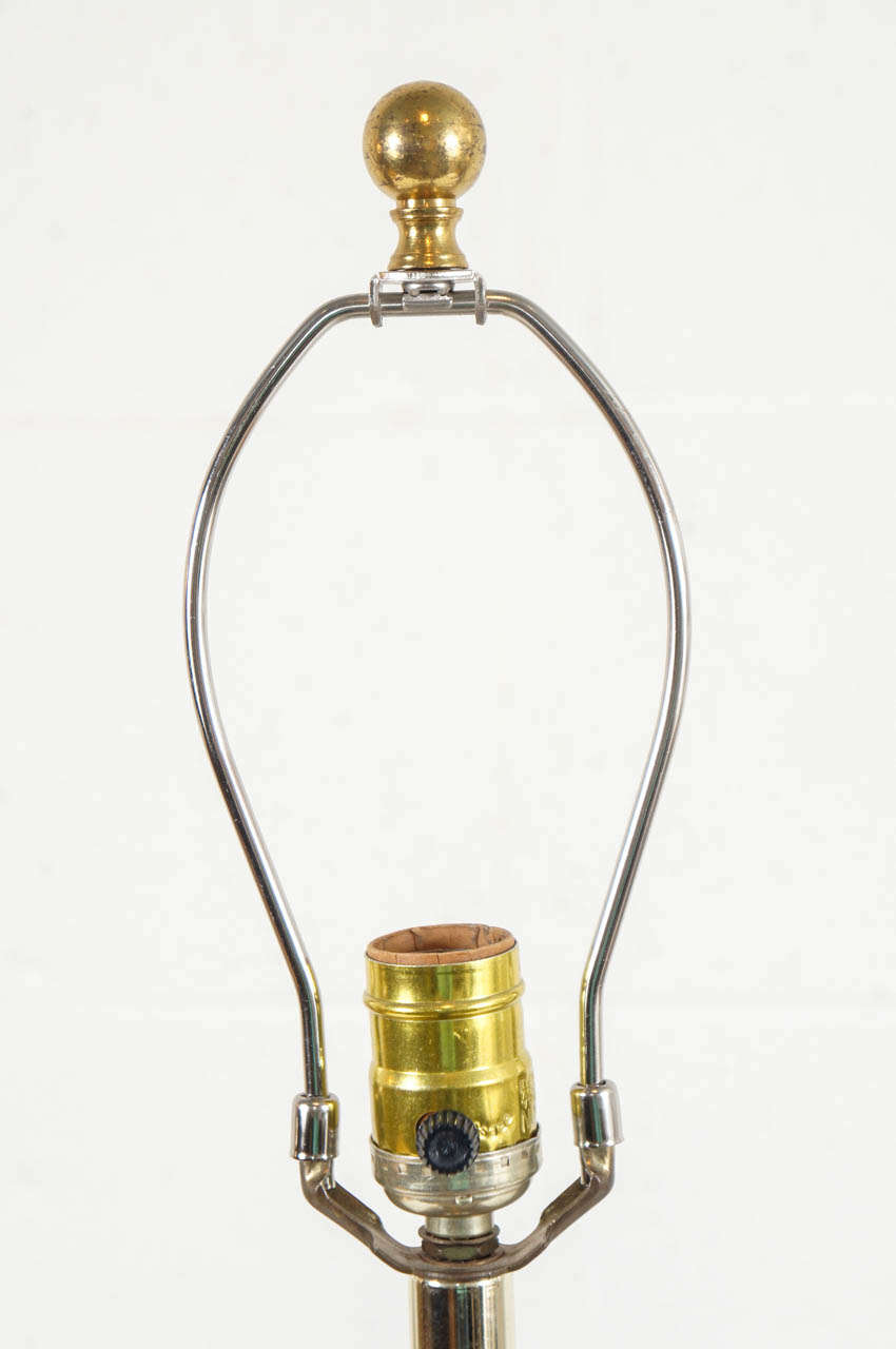 Late 20th Century Great Pair of Fish Scaled Brass Lamps