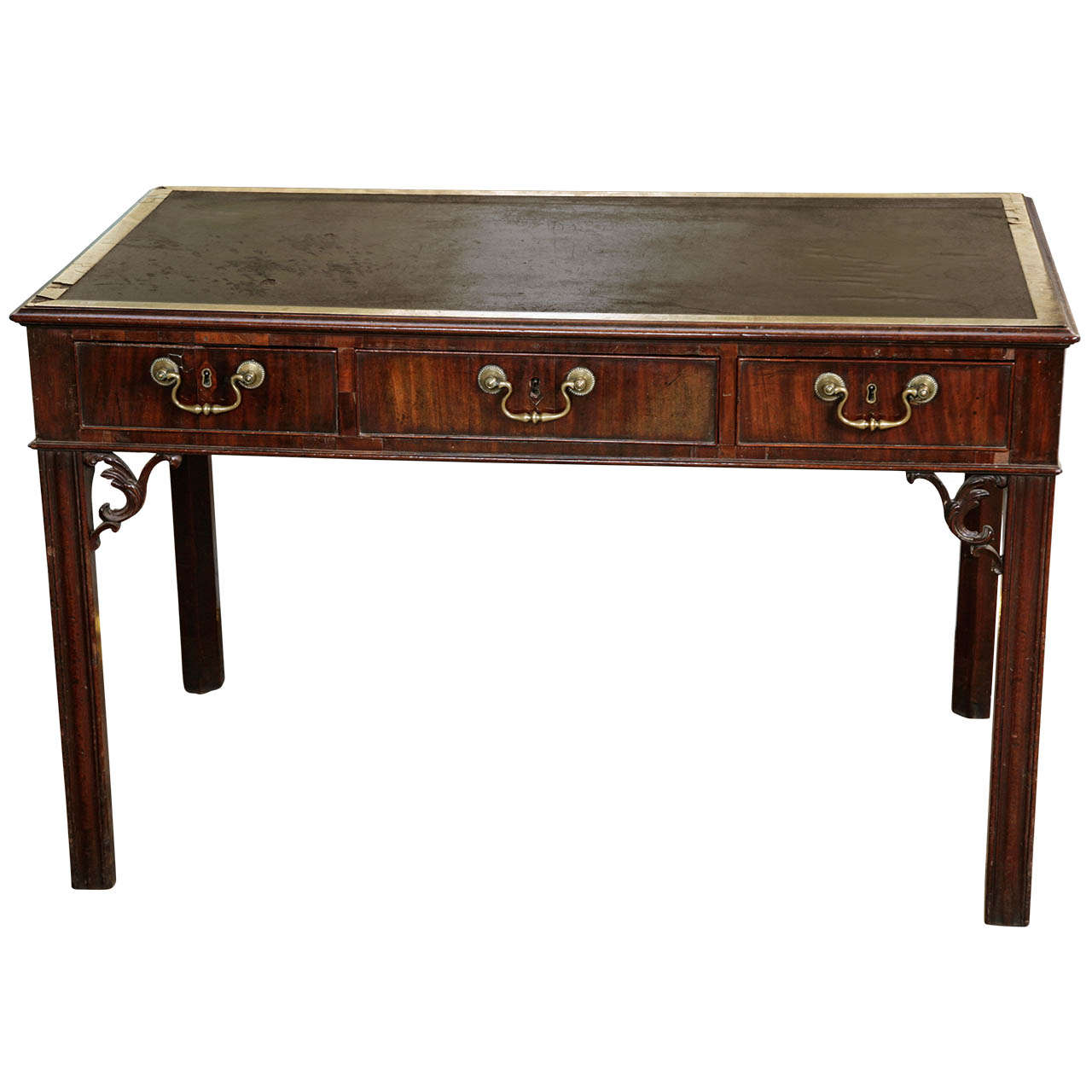 George III Carved Mahogany Rectangular Library Table