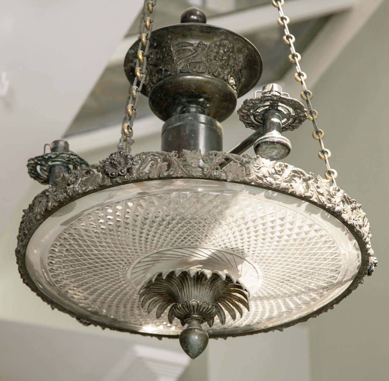with cut glass bowl