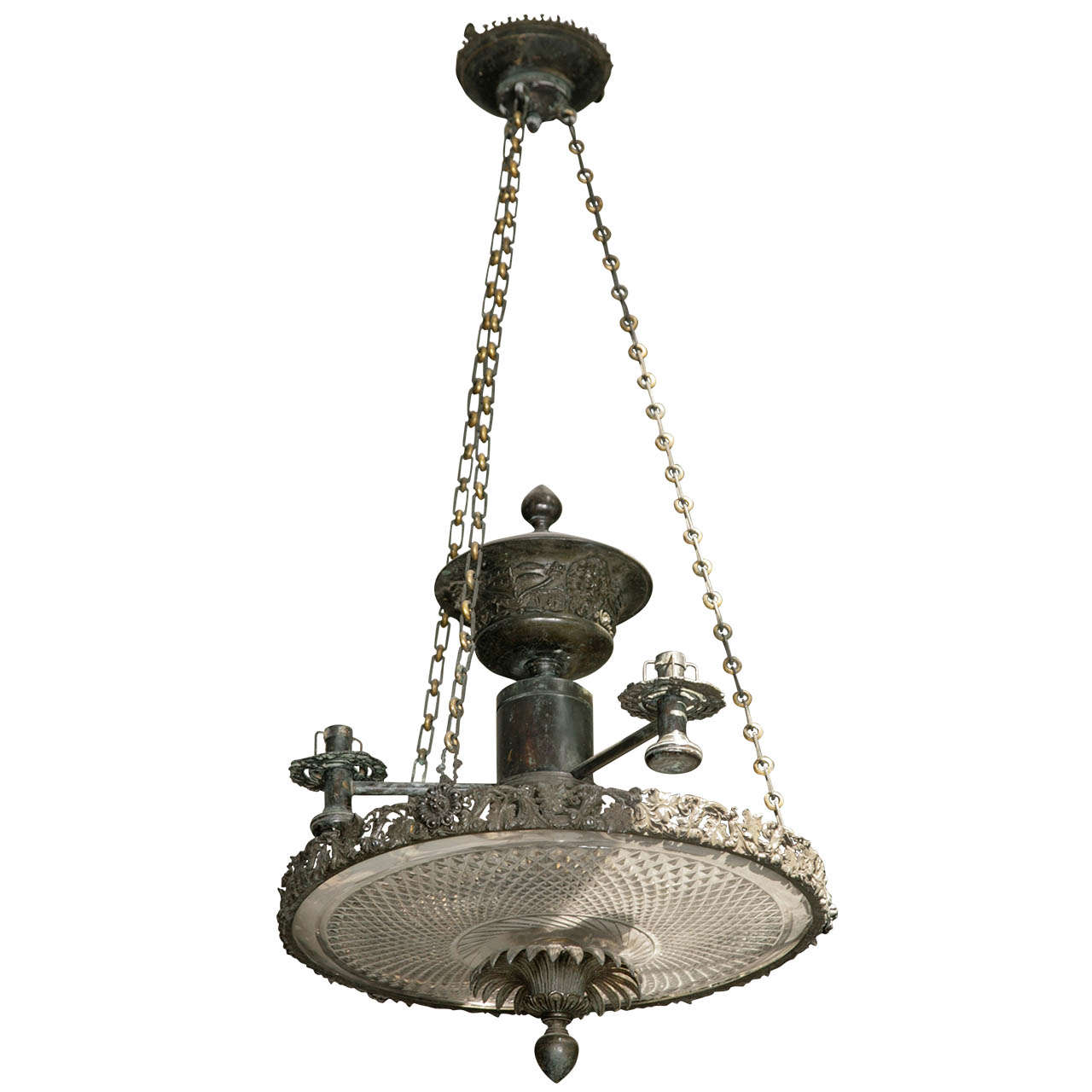 Exceptionally Fine Irish Bronze Colza Oil Lamp