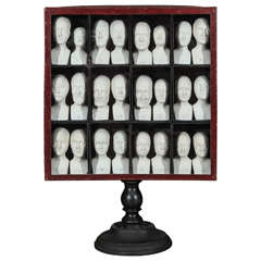 Antique A Collection of Phrenology Models in a Red Box