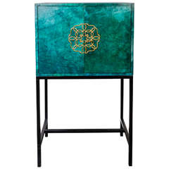 1960s French Parchment Cabinet