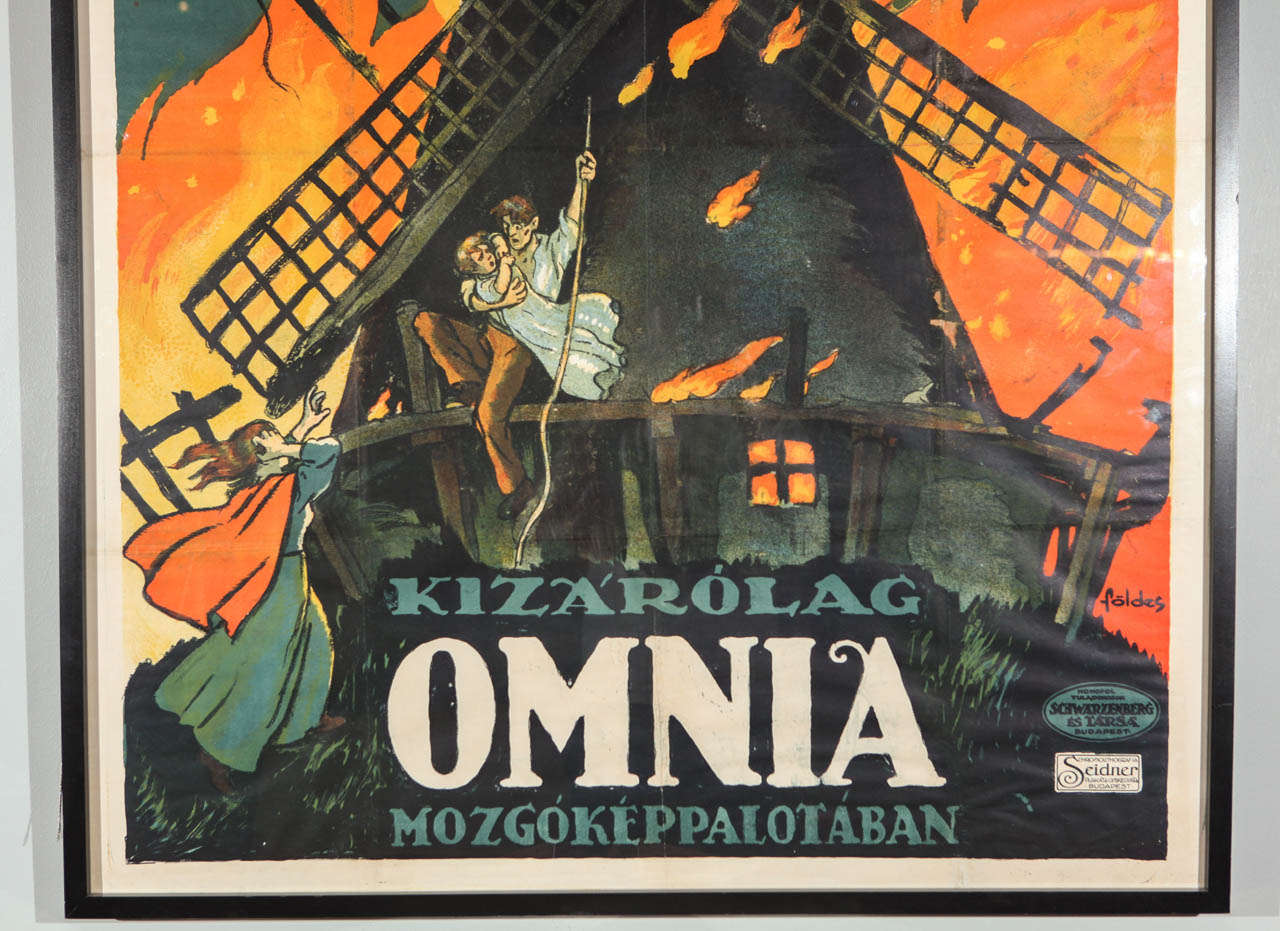 Beaux Arts Original Lithograph of Hungarian Film Poster For Sale