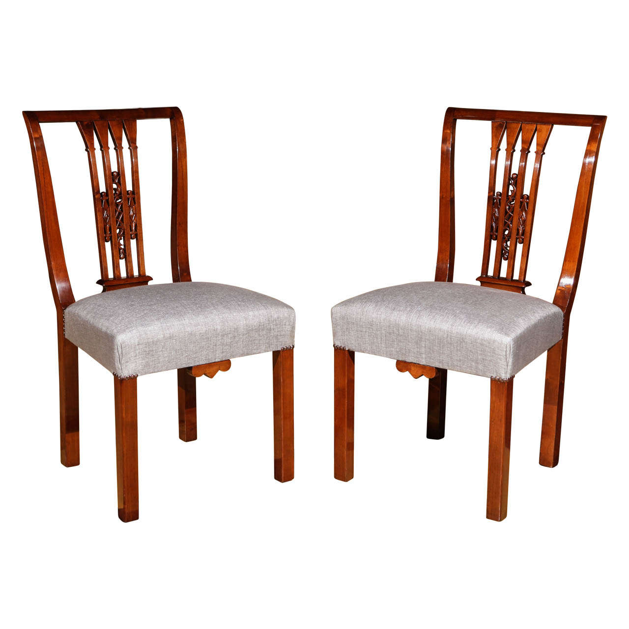 Pair of Hungarian Secessionist Chairs by Lajos Kozma For Sale