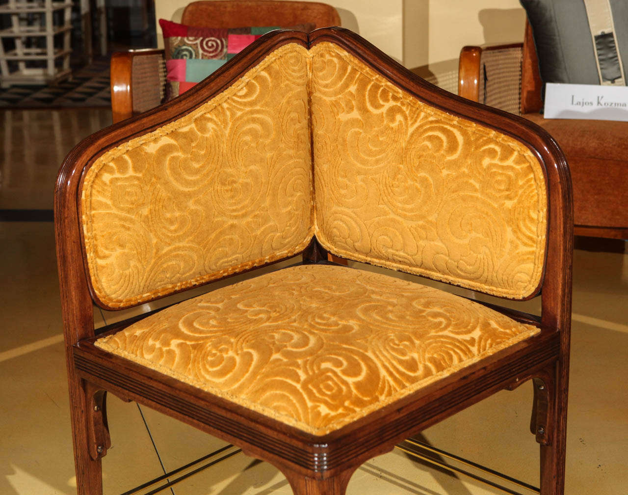 20th Century Vienna Secessionist Corner Chair by Otto Wagner For Sale