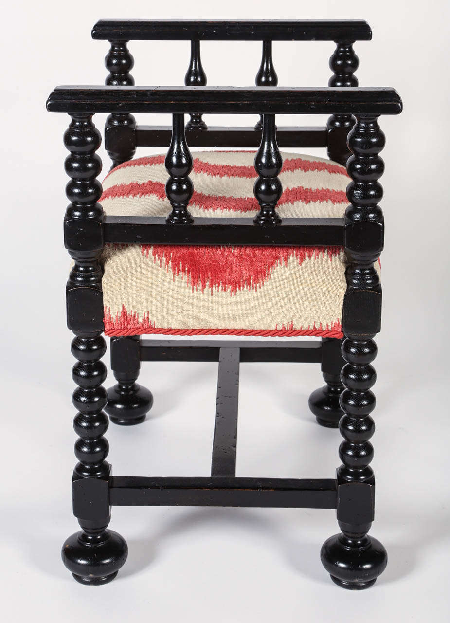 Small Black Wooden Bench 1