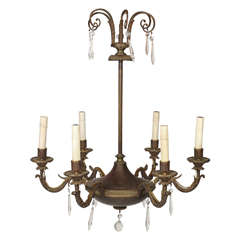 Maison Jansen Empire Style Bronze Six-Light Chandelier 2