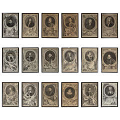 Set of Eighteen Copperplate Engravings, Illustrious Persons of Great Britain