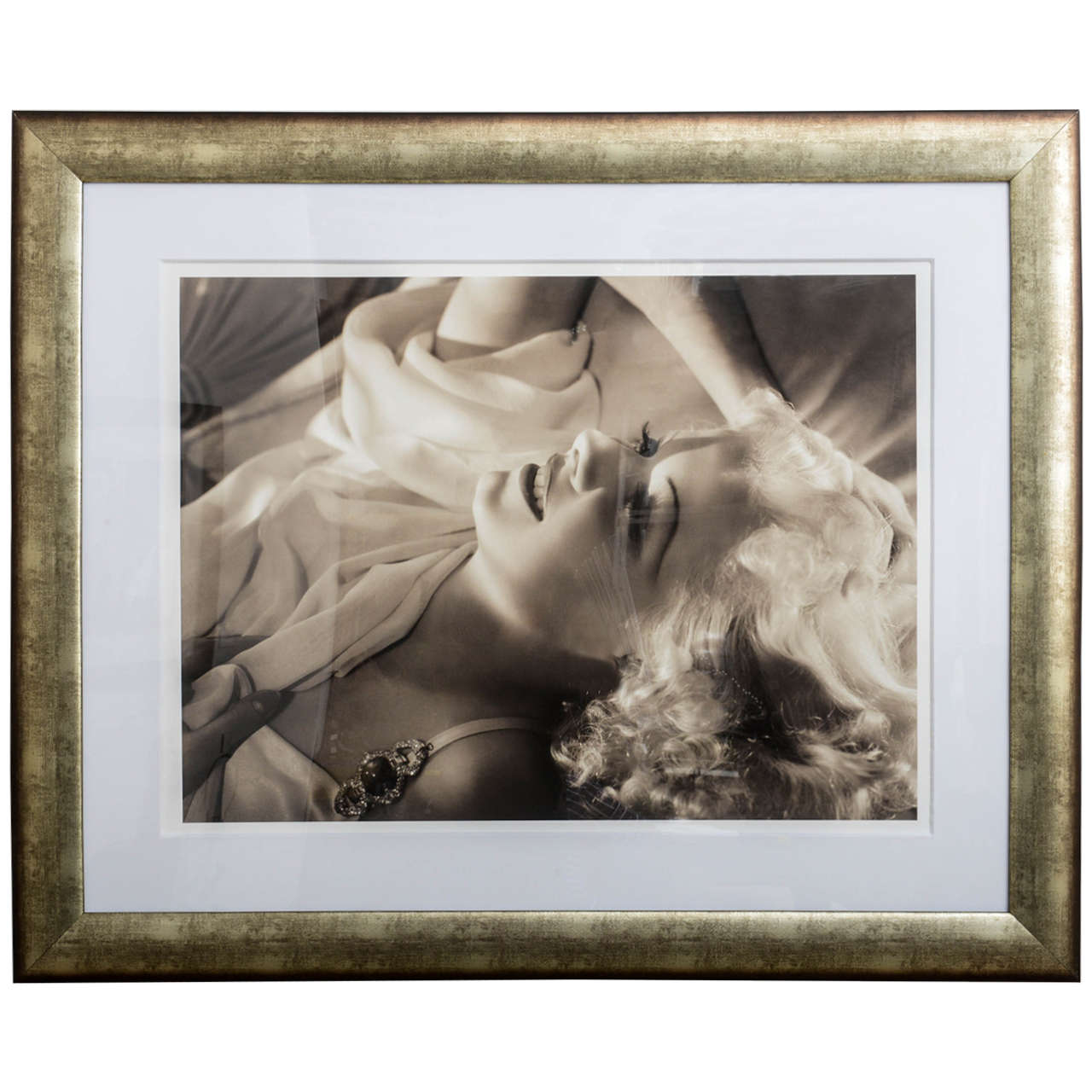 Framed Archival Pigment Print of Jean Harlow, George Hurrell, 1936