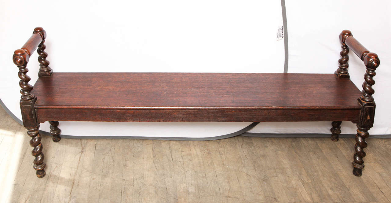 Ebonized Victorian Barley Twist Bench
