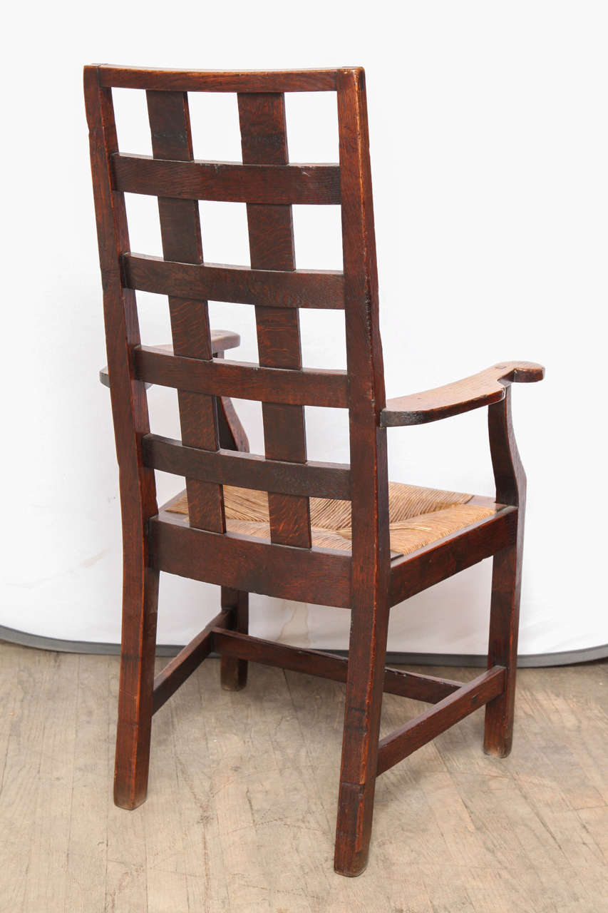 Lattice-Backed Chair with Rush Seat 4
