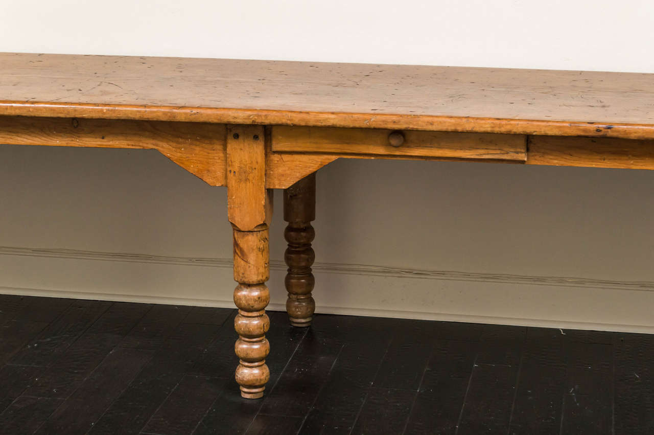 19th Century Large-Scale Pine Farm Table, English, circa 1860 For Sale
