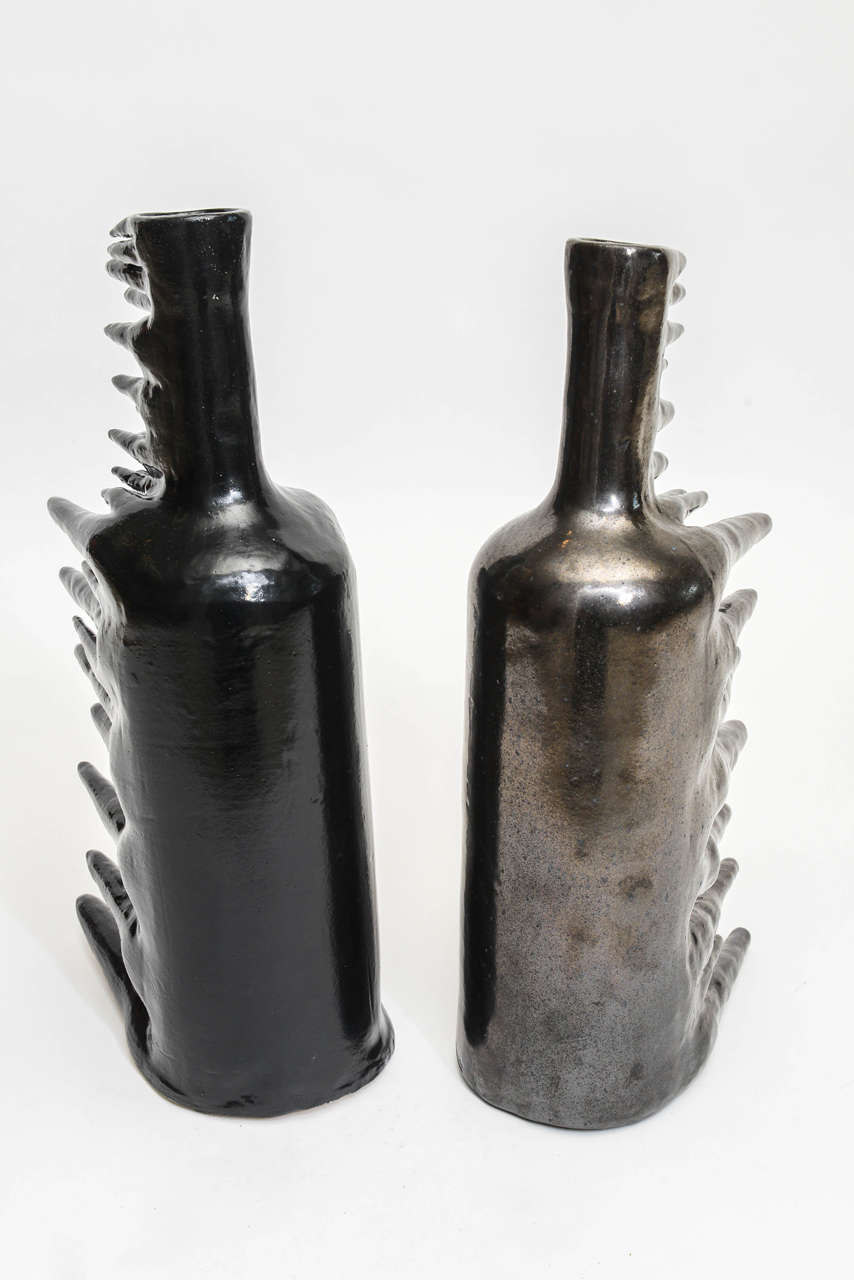Pair of American Modern Ceramic Vase/Sculpture, Daric Harvie 2
