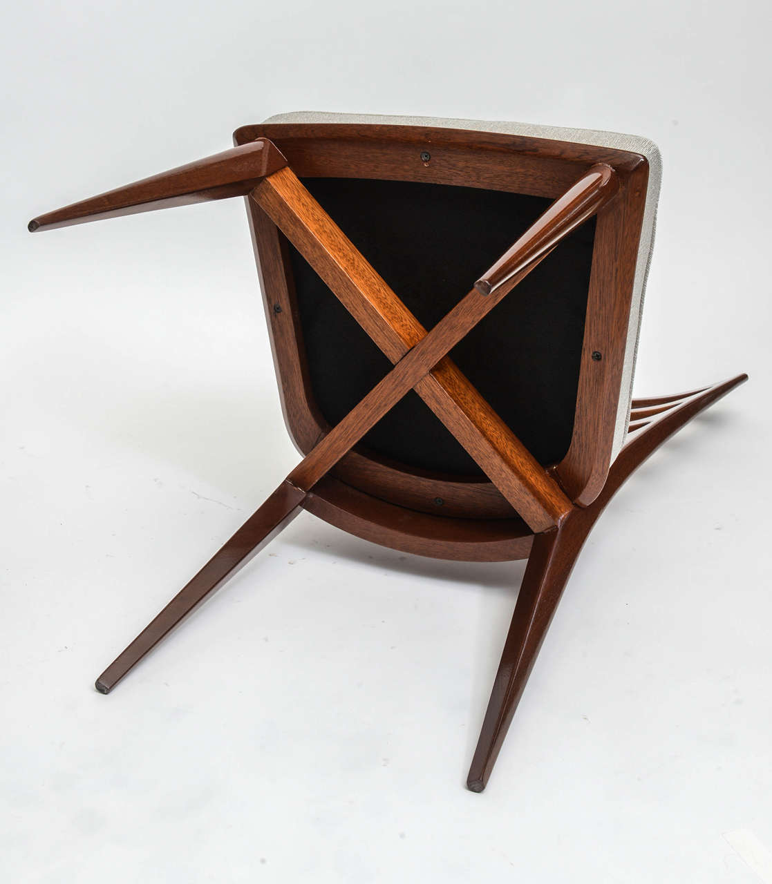 Rare Set of Ten Italian Modern Mahogany Dining Chairs, Paolo Buffa 4