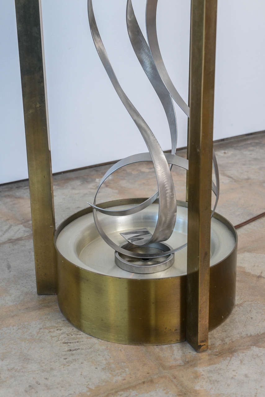 Mid-20th Century American Modern Chrome, Brass and Glass Side Table, Fontana Arte, 1960's For Sale
