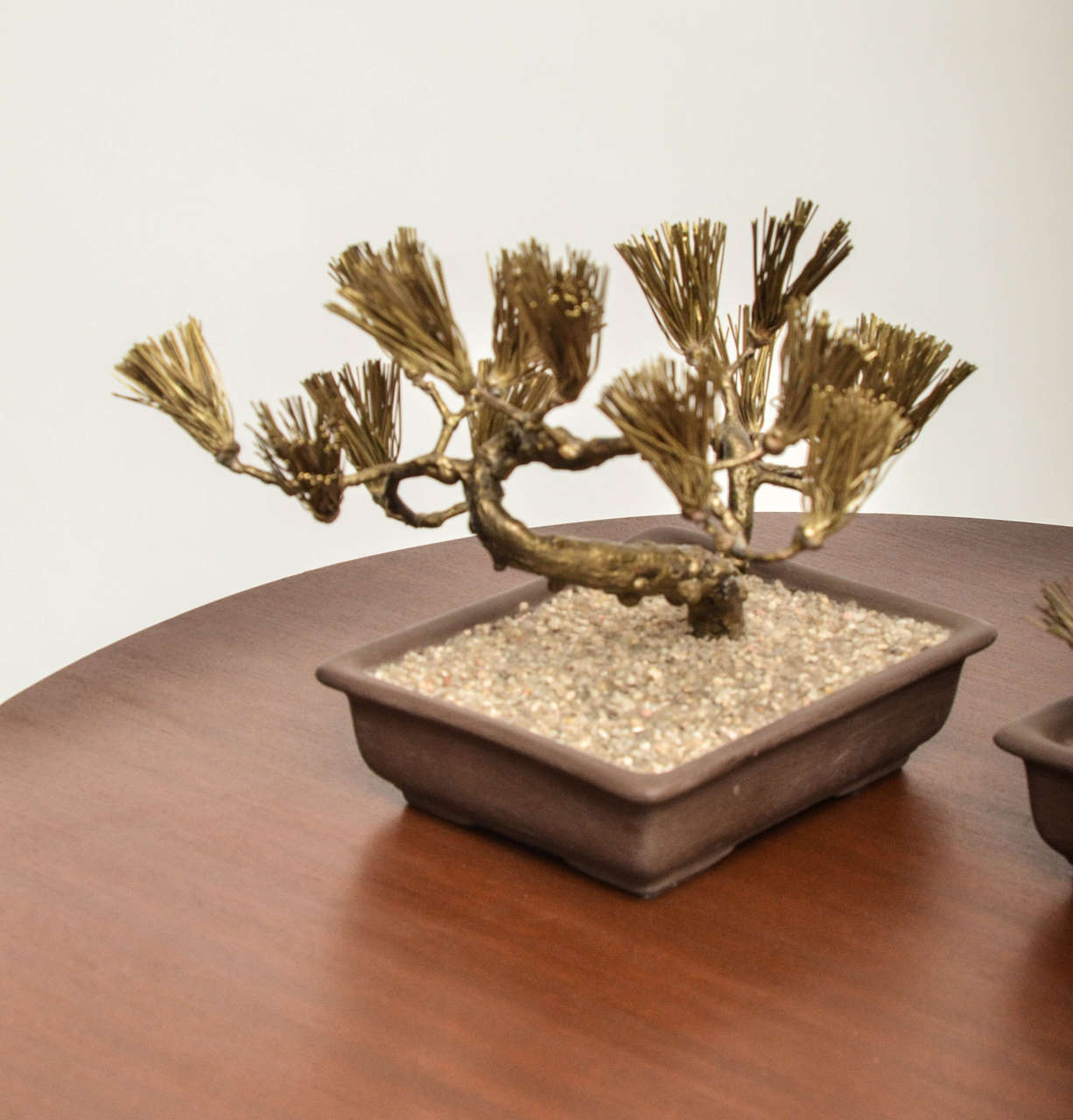 Escultura de latón con forma de árbol bonsái asiático Estadounidense en venta